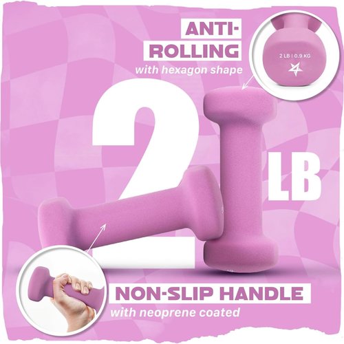 Yes4All Workout Weights Sets: Ankle Weights (1.5lbs x2) with Adjustable Strap and Neoprene Coated Dumbbell Hand Weight (2lbs x2) - for Women & Men in Jogging, Running, Aerobics, Cardio Routine