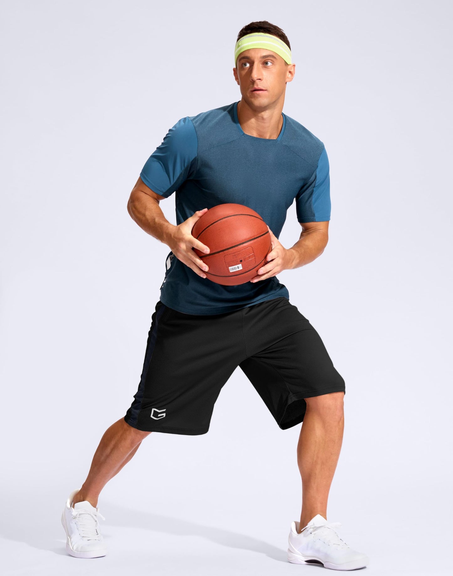 G Gradual Men's 11" Long Basketball Shorts with Zipper Pockets Drawstring Mesh Lightweight Gym Athletic Shorts for Men(Black,XL)