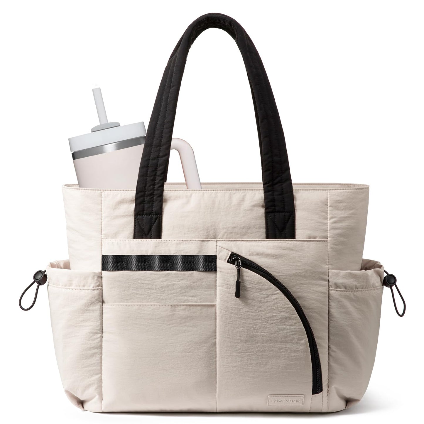 LOVEVOOK Women's Tote Handbags, Puffer Bag and Work Bags with Compartment for Women, Lightweight Quilted Nurse Shoulder Daily