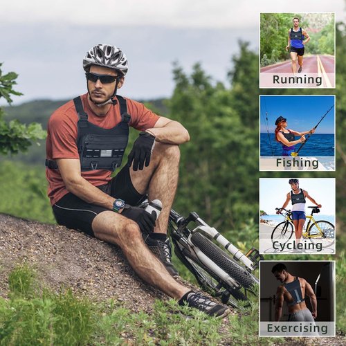 TBNBO Sports Chest Bag for Men, Tactical Backpack Fits Most Pistol, Adjustable Anti Theft Chest Pack Breathable Running Vest Pouch, Water Resistant Reflective for Workouts Motorcycle Cycling&Hiking