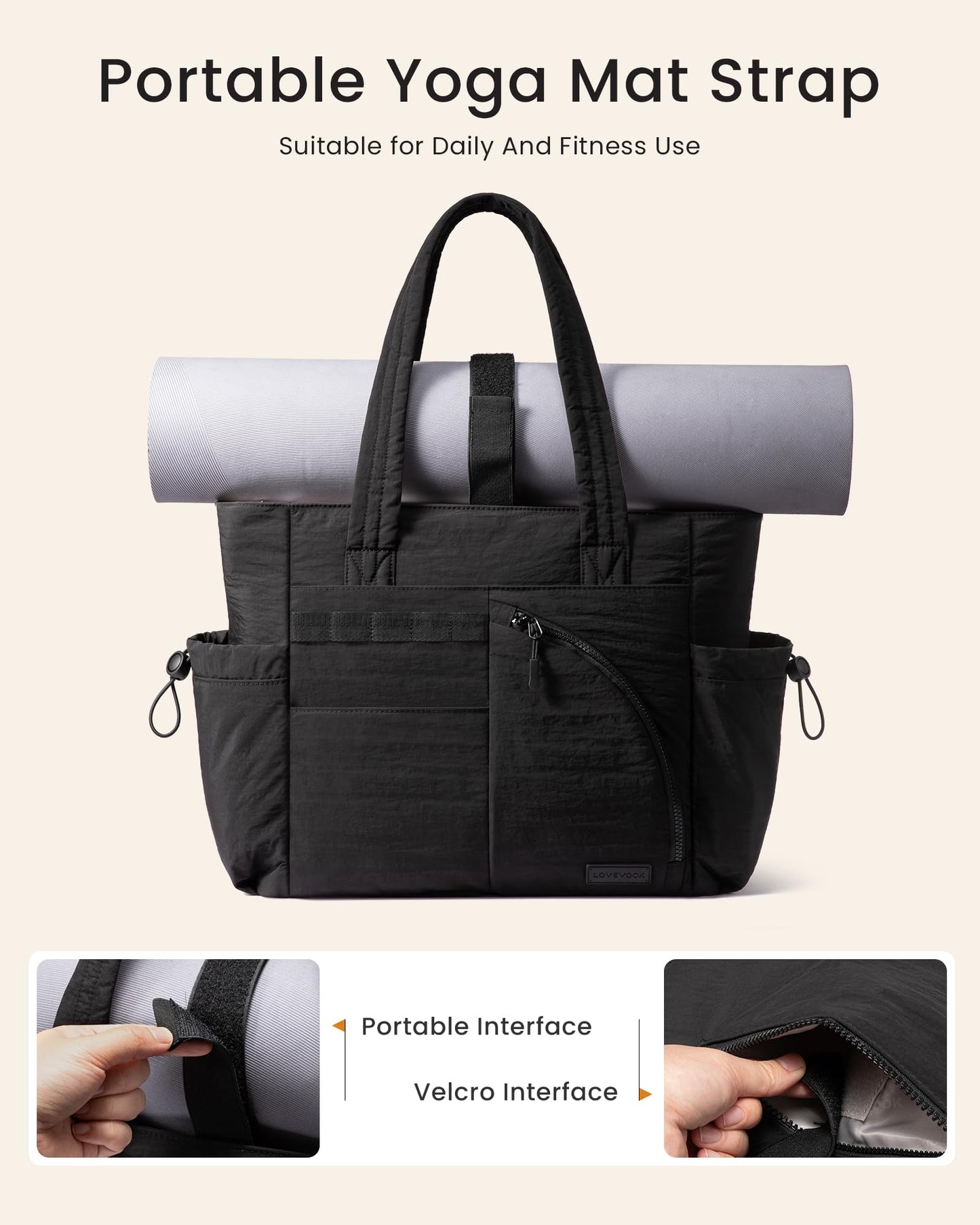 LOVEVOOK Women's Tote Handbags, Puffer Bag and Work Bags with Compartment for Women, Lightweight Quilted Nurse Shoulder Daily