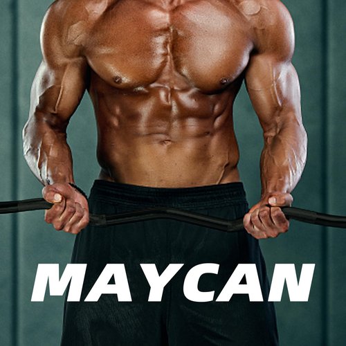 MAYCAN Olympic Barbell Curl Bar,4FT Bearing Barbell Bar Comes with Two Spring Collars Suitable for Weightlifting, Hip Thrusts, Squats and Lunges
