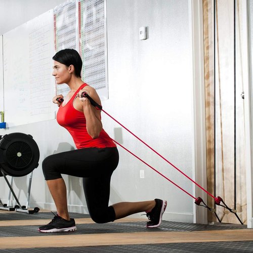 Lifeline Train Station with Two Easy-to-Attach Door Straps for Constant Tension to Build Muscles Pink, 30lb (13.60 kg)