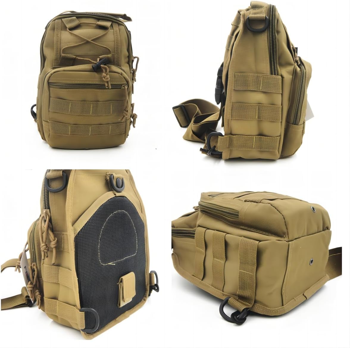 Military Tactical Sling Backpack for Outdoor Sports - FAMI Everyday Carry Bag (Black)
