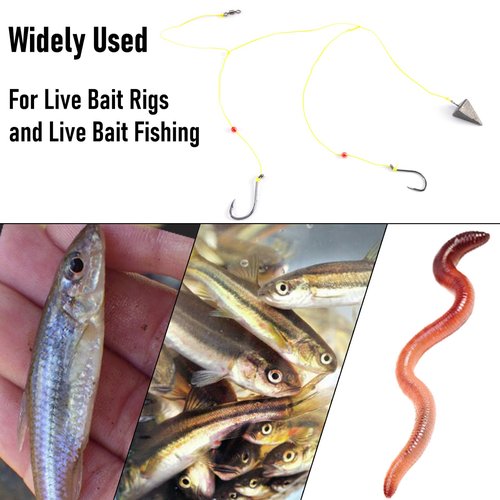 Dr.Fish 100 Pack Octopus Hooks Baitholder Fishing Hooks for Saltwater & Freshwater Live Bait Fishing, Bass Walleye Striper #1