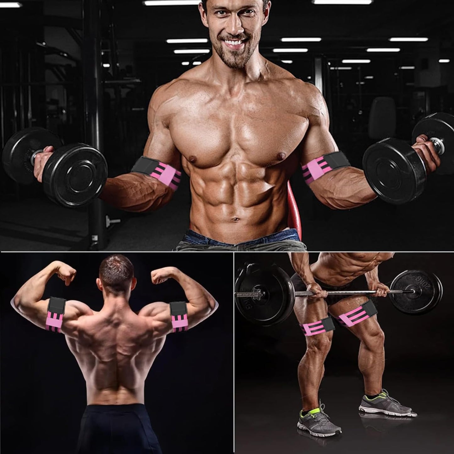 AITINIA Booty Bands, Booty Bands for Working Out,Blood Flow Restriction Bands,Adjustable BFR Training Bands,Best Fabric Resistance Bands for Exercising Your Butt, Squat, Thigh, Fitness (Pink)