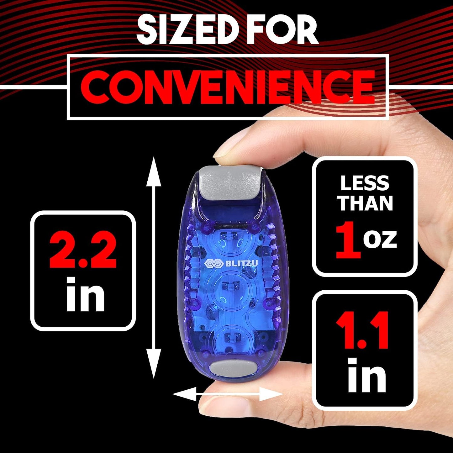 4 Pack LED Safety Light, Clip on Reflective Gear Lights for Walking at Night, Running, Jogging, High Visibility Strobe Light Accessories for Runners, Kids, Hiking, Kayak, Cycling, Camping, Boat