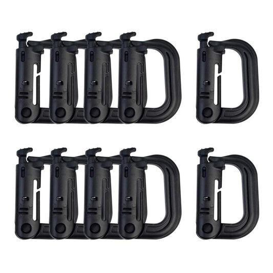 10 Pcs Multipurpose D-Ring Grimlock Locking Hanging Hook Tactical Link Snap Keychain for Molle Webbing