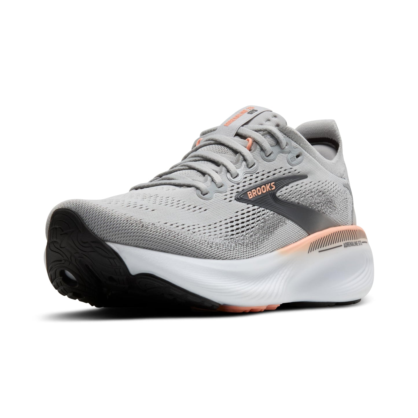Brooks Women’s Adrenaline GTS 25 Supportive Running & Walking Shoe - Grey/Blackened Pearl/Coral - 8 Wide