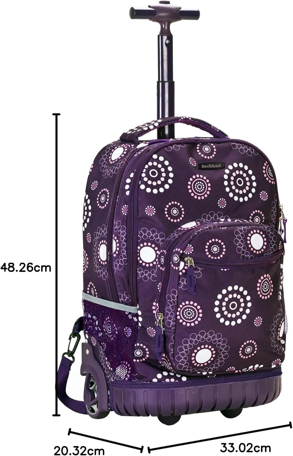 Rockland Single Handle Rolling Backpack, PURPLEPEARL, One Size