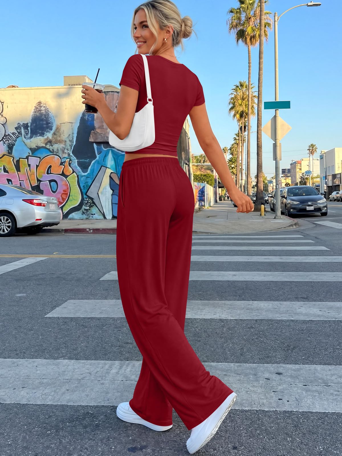 Trendy Queen Womens 2 Two Piece Set 2026 Summer Workout Vacation Gym Clothes Spring Fashion Lounge Matching Airport Travel Outfit Resort Wear Fitness Athleisure Clothing