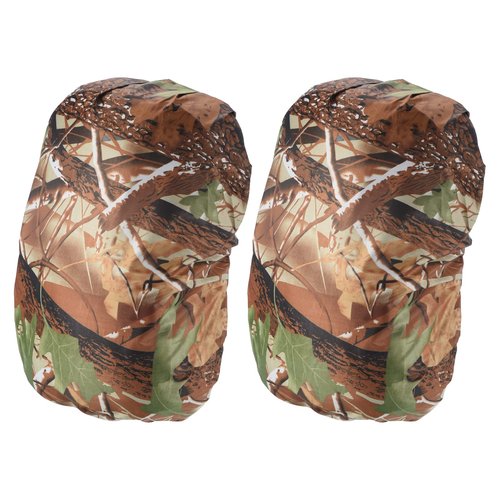 PATIKIL 30-40L Waterproof Rucksack Cover, 2 Pack Non-Slip Backpack Rain Cover for Travel, Hiking, Camping, Climbing, M, Leaf Camo