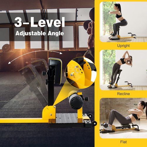 SPORFIT Sissy Squat Machine, 8 in 1 Adjustable Deep Squat Bench for Sit-Up, Push-Up, Elastic Band Lock for Full Body Exercise, Multi-Function Hip Thruster, Compact Glute Workout Equipment for Home Gym