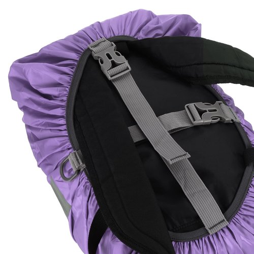 PATIKIL 15-25L Waterproof Backpack Rain Cover, Non-Slip Backpack Cover with Reflective Strap Stay Dry for Hiking, Camping, Hunting, XS, Purple