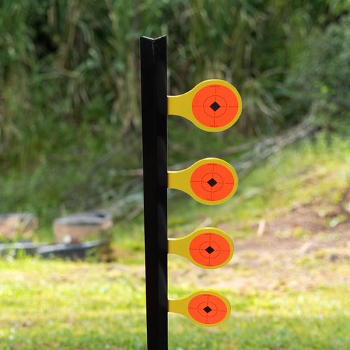 Birchwood Casey World Of Targets .22 Rimfire Dueling Tree Shooting Sports Competition 4 Yellow AR500 Steel Paddles Target