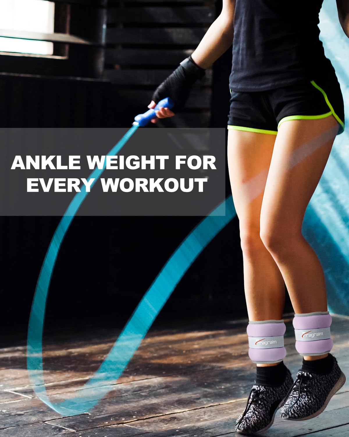 Fragraim Ankle Weights for Women Men Kids 1.5lbs x 2 Leg Arm Wrist Weights with Adjustable Strap for Running, Walking, Pilates, Gymnastics, Aerobics- Purple