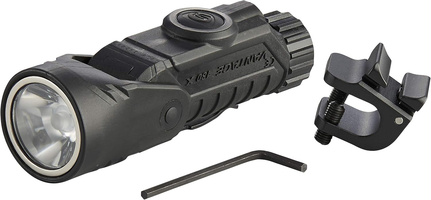 Streamlight 88913 Vantage 180 X USB Helmet Mounted and Right Angle Firefighter Flashlight with Helmet Bracket, Black