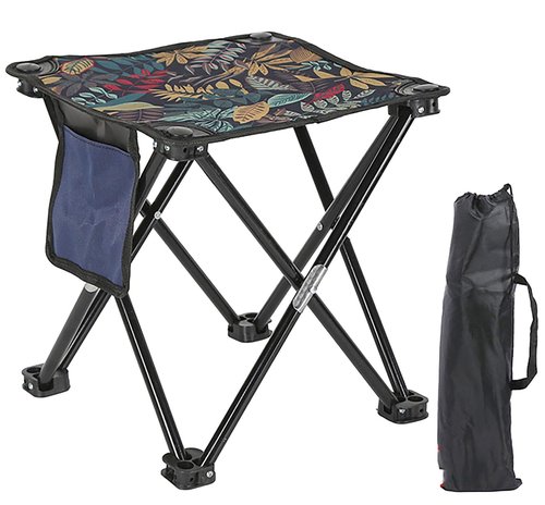 YIKANGHENG Outdoor Campin Stool with Storage Bag, 12.6 Inch x 12.6 Inch x 13.3 Inch Foldable Stool for Fishing, Camping and Outdoor Patry (Big)