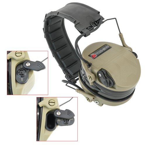 TACGZGJSM TAC200PRO Electronic Noise Canceling Headphones,Ear Protection,with Gel earpads,for Airsoft,Hunting,Shooting (Tan)