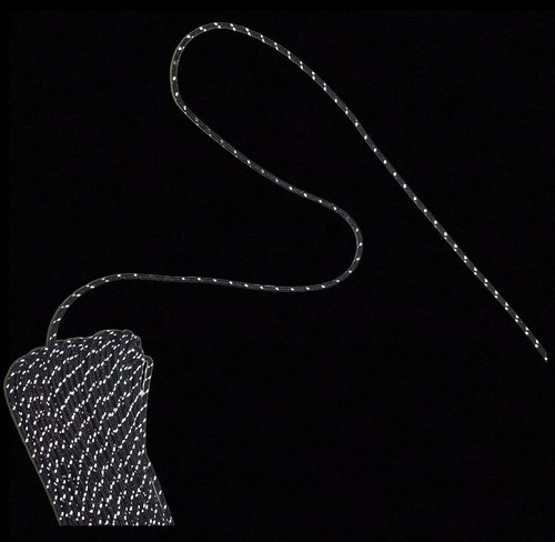 Legnowit 2mm Reflective Guyline Camping Paracord, Ultralight Thin Cord Rope for Tarp Rain Fly Tent Camping, 65 Feet (Black)