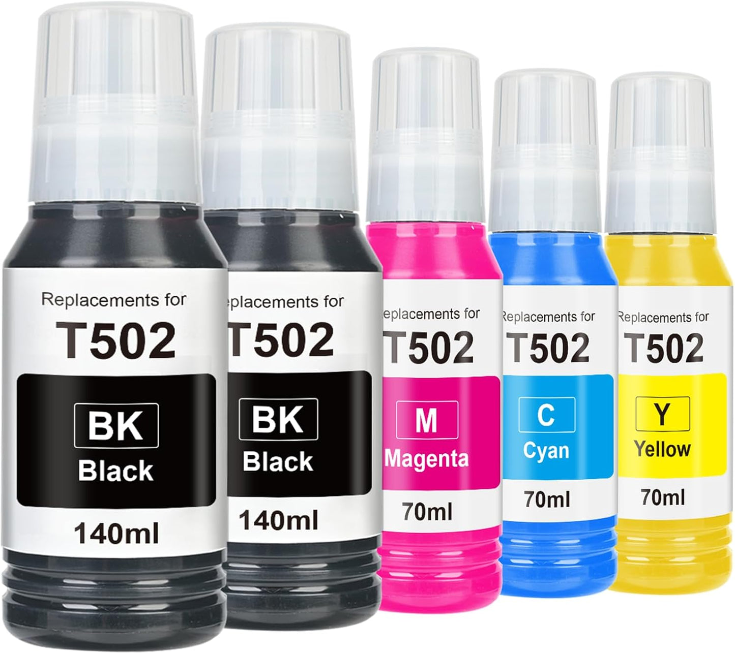T502 502 Ink Refill Bottles Remanufactured for Epson T502 502 Ink for EcoTank ET-3850 ET-2850 ET-4850 ET-15000 ET-3760 Printer (4 Bottles, BK,CMY)