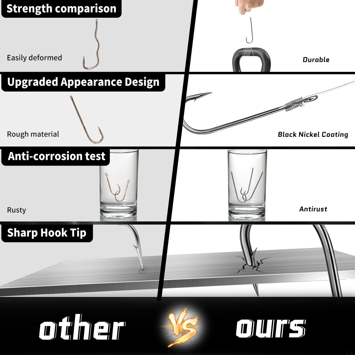 FishTrip Crappie Panfish Fishing Hooks-100pcs Aberdeen Hooks Long Shank Light Wire for Sunfish Small Bass Trout Freshwater Size 10#