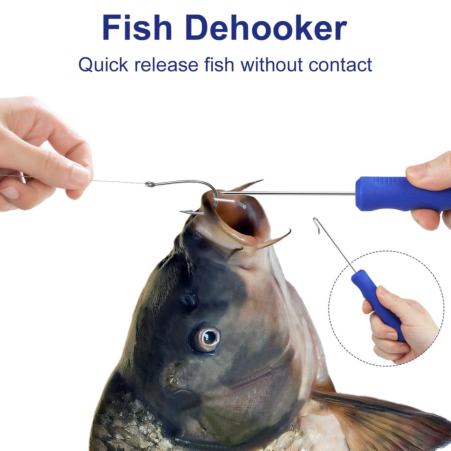 Fish Venting Tool with 1 Fish Hook Removers and 3 Stainless Steel Various Size Venting Needle, Fish Remover Tool for Saltwater and Freshwater Fishing Tools