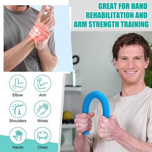 Silipull 3 Pcs Twist Hand Exerciser Bars With 3 Hand Exercise Balls Fitness Resistance Bars for Physical Therapy Flexible Elbow Stress Balls Relieve Tendonitis Pain and Improve Grip Strength