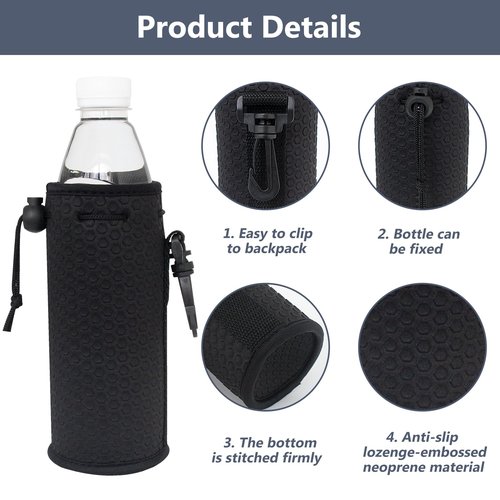 Xumbtvs Water Bottle Sleeves, 3 Pcs Neoprene Insulators Bottle Carrier Holder with Buckles, fits 16-18oz (Colorful1)
