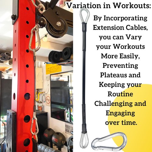 Sharutia Gym Machine Extension Cables 10" (Pair) Compatible with Bowflex Gyms Accessories, Xtreme Home Gym
