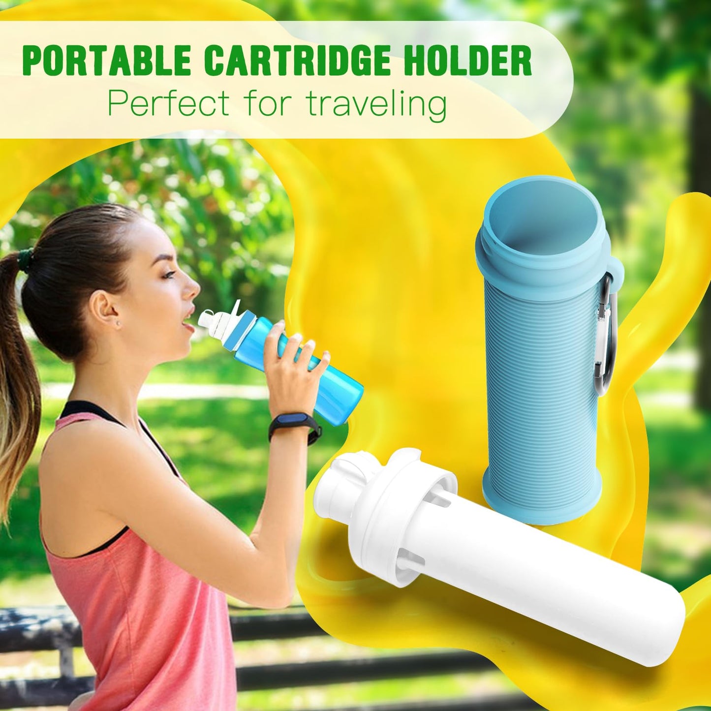 Flavors Cartridges Holder | Compatible with Popular Water Bottles | Single Design | For Flavor Replacement Storage (2-Pack(Blue+Magenta))
