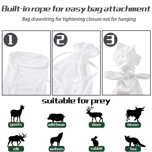 Yao Suo Elk Game Bags- 5-Pack Reusable Heavy-Duty Game Bag Hunting, Breathable Meat Hunting Bag, Elk Hunting Gear with Reflective Strip for Elk, Caribou, Deer, Moose, Antelope, 48" x 4, 28" x 1