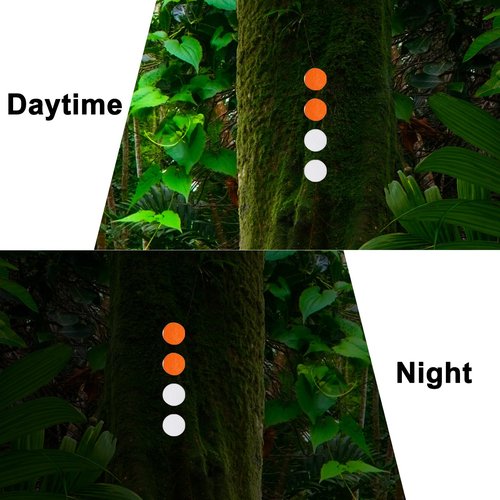 PATIKIL Reflective Tack, 50 Pcs Trail Marking Tacks Metal Hiking Markers Glow Tacks for Hiking, Hunting, Camping, Orange