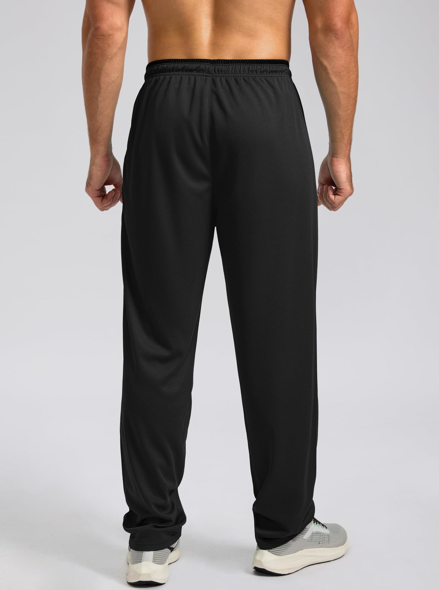 G Gradual Men's Sweatpants Mesh Lightweight with Zip Pockets Breathable Quick Dry Athletic Pants for Workout Running (Black, Small)