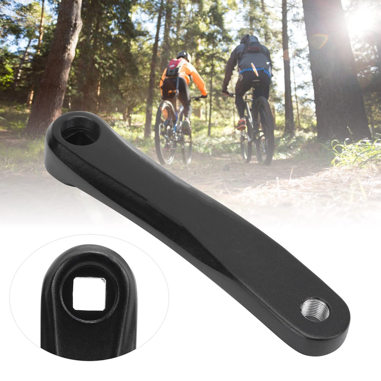 Gemer Bike Crank Arm, Bicycle Crank Left Arm Replacement, Aluminum Alloy Bike Crank Arm Left Simple Installion Wide Range of Use for Mountain Bike