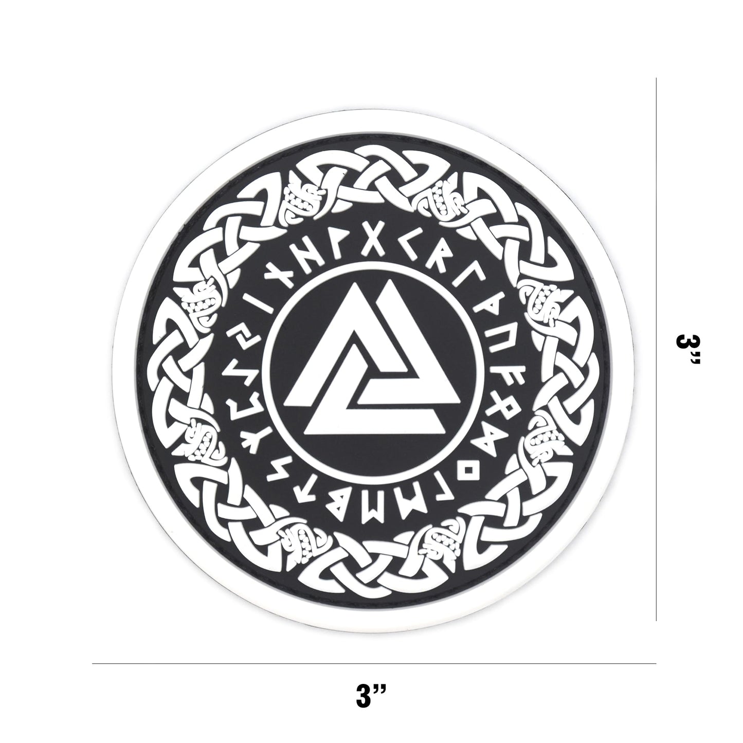 ATHIPATCHES Military Morale Patches - Norse Viking Set of 4 Pieces: Wolf, Thor Hammer Mjolnir, Odin Valknut Symbol Celtic Art, PVC Rubber Tactical Emblem with Hook and Loop Fastener Backing