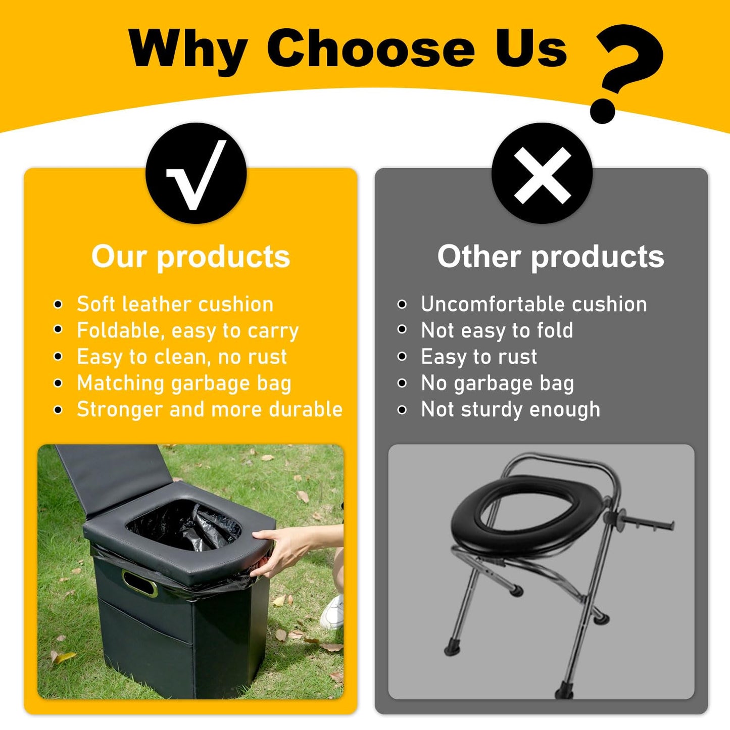 Ann Katy Portable Toilet with Pop Up Privacy Tent,XL Large Portable Toilet for Adults, Outdoor Camping Shower Tent Changing Room Emergency Folding Potty Tent Kit with Carry Bag for Camping/Hinking