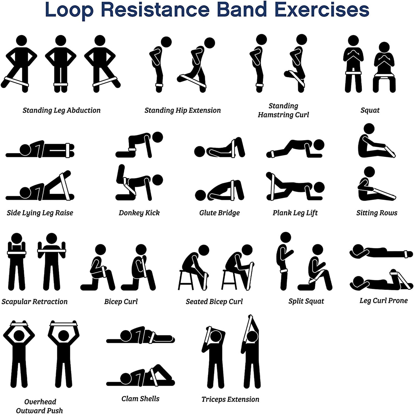 120 Pcs Workout Loop Resistance Bands Bulk, Gym Elastic Bands Set for Fitness Sport Class Students Members Gift Physical, 5 Pieces Each Set, with Large Drawstring Backpack Bags