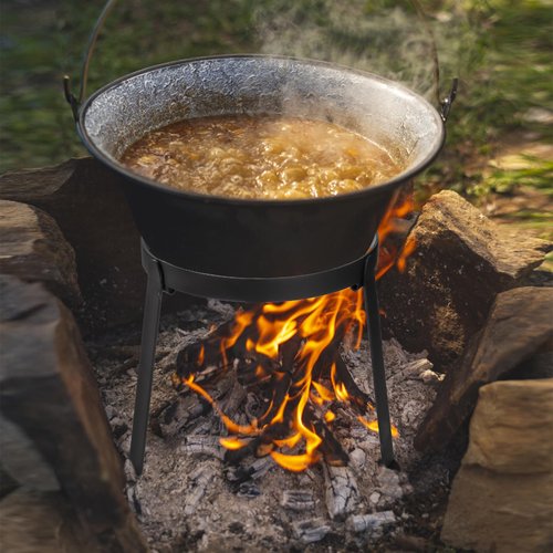 Elsjoy Campfire Tripod, Folding Camping Tripod Grill Open Fire Cooking Stand, Heavy-Duty Tripod Stand for Cast Iron Dutch Oven, Campfire Cooking