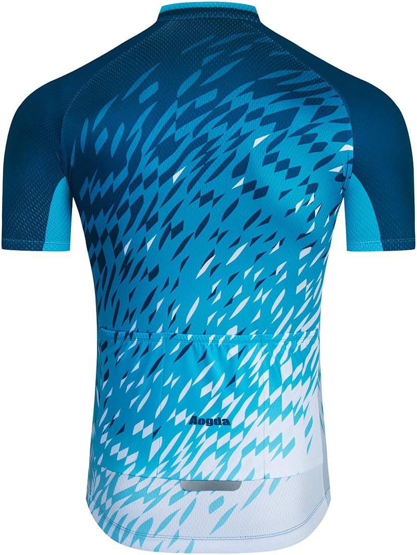 Aogda Cycling Jerseys Men Bike Shirts Team Biking Tops Bicycle Short Sleeves Clothing