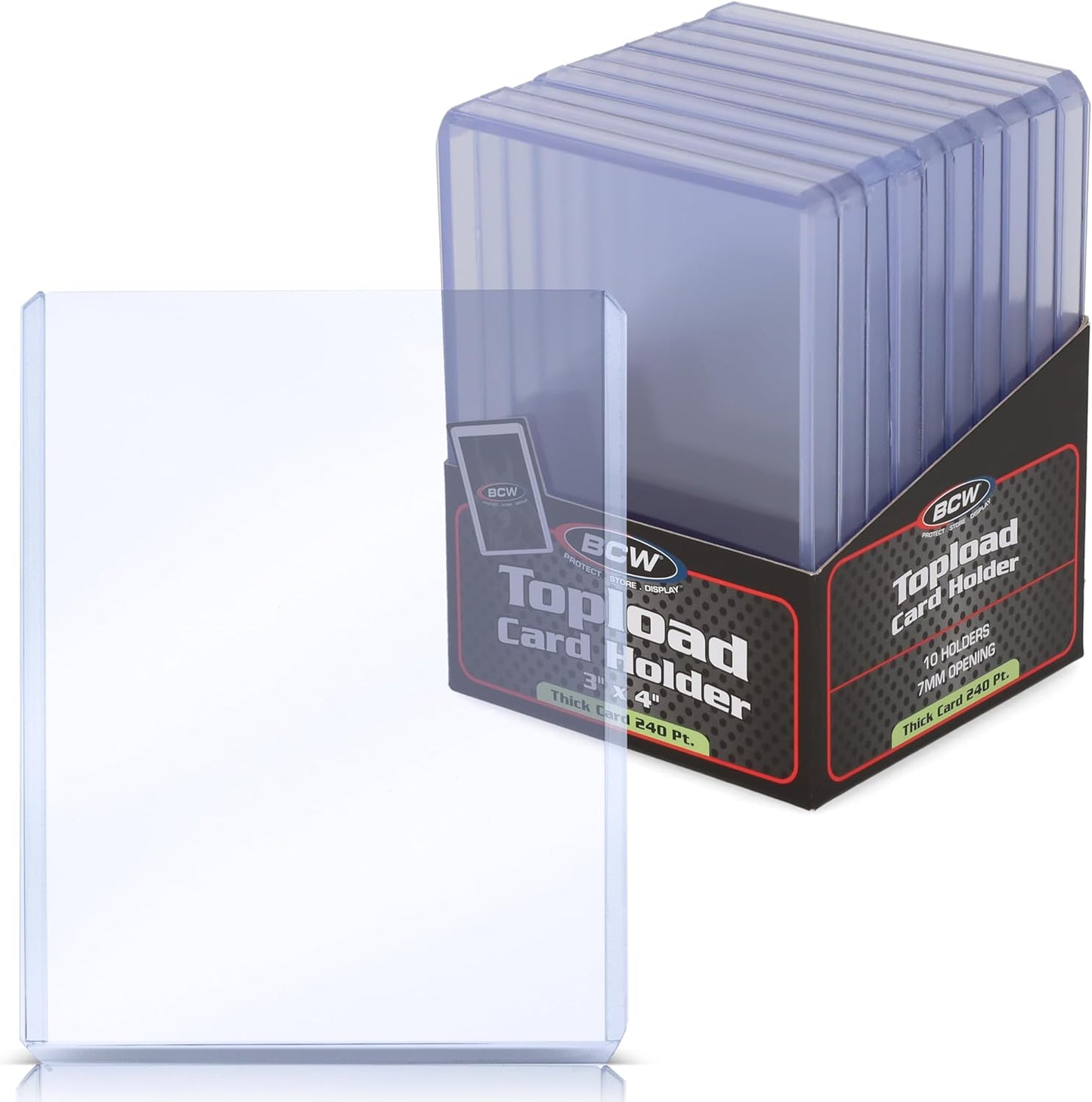 BCW 108 PT. Thick Card Topload Holder - Pack of 1 | Durable Rigid PVC Toploader | Toploaders for Memorabilia, Jersey, Patch, and Relic Cards