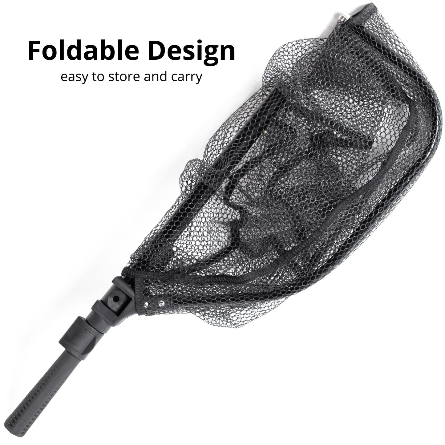 Fishing Net with Telescopic Handle,Durable Landing Net for Freshwater & Saltwater, Foldable Fishing Nets for Fish, 20 lbs Capacity, Rubber Coated Netting, Length 50.7″, Hoop 17.7″ x 15.9″, Depth 14″