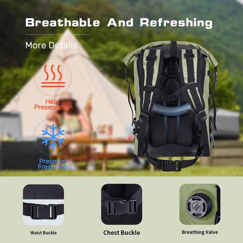 Iculbag Cooler Backpack Insulated Waterproof Leak Proof 48cans Collapsible Larger Backpack Coolers Insulated Leak Proof for Men Women 24 Hours Cooling for Picnic Camping Hiking Beach Travel Kayaking…