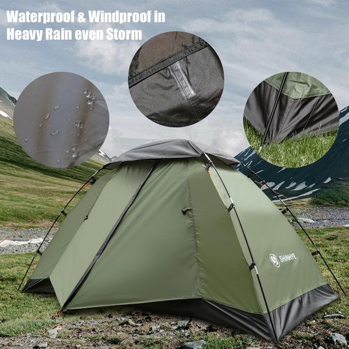 Backpacking Tent for Camping 1 Person Hiking Ultralight Tent for Waterproof Windproof Outdoor Two Doors Tents Easy Quick Setup Lightweight Instant Tents（1 Person）