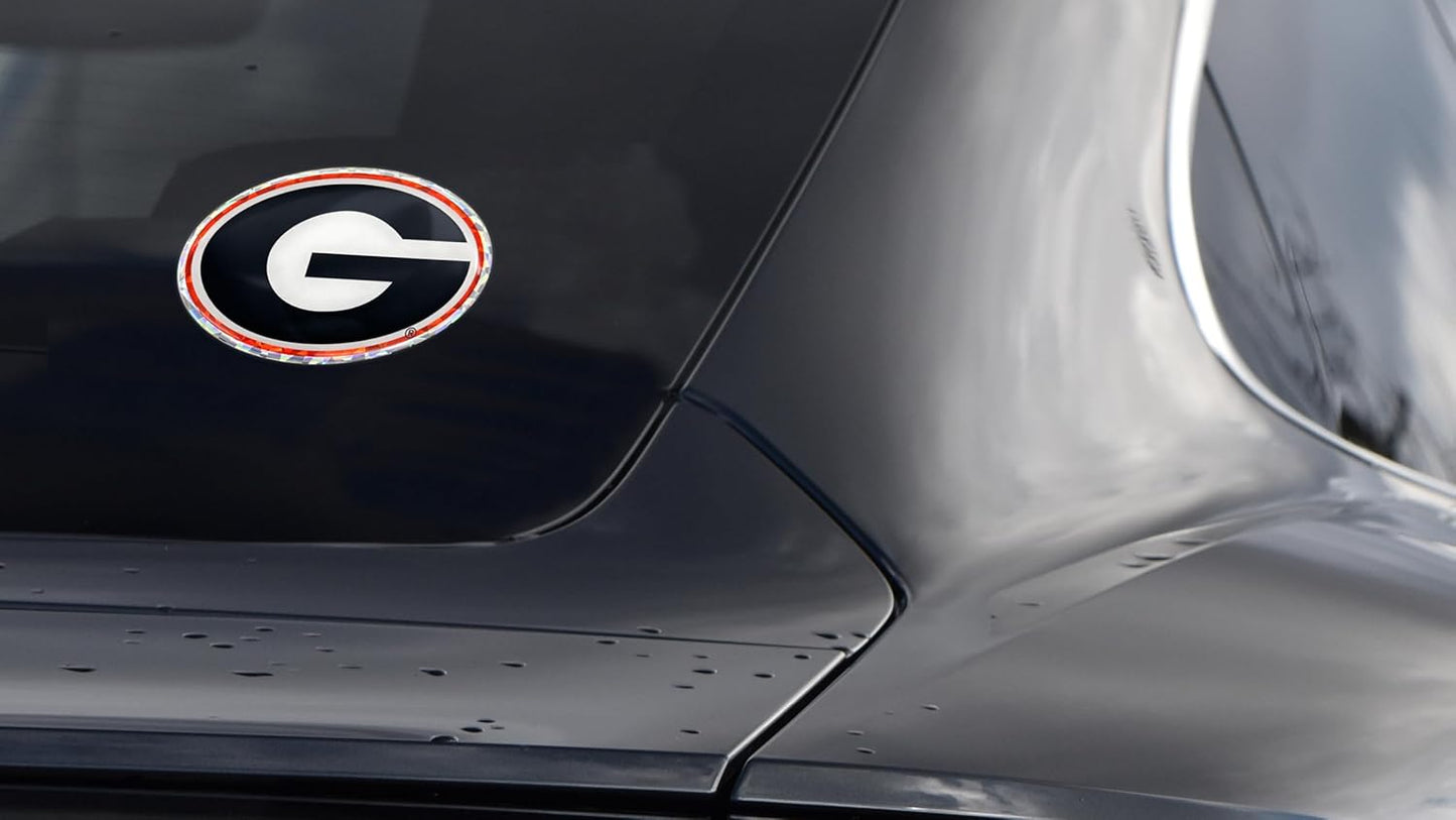 Elektroplate Officially Licensed University of Georgia Black/Red Reflective Decal | Premium 3D Doming All Weather Sticker for Car, Water Bottle, Laptop, Tablet, Window, Cooler, Phone | Made in the USA