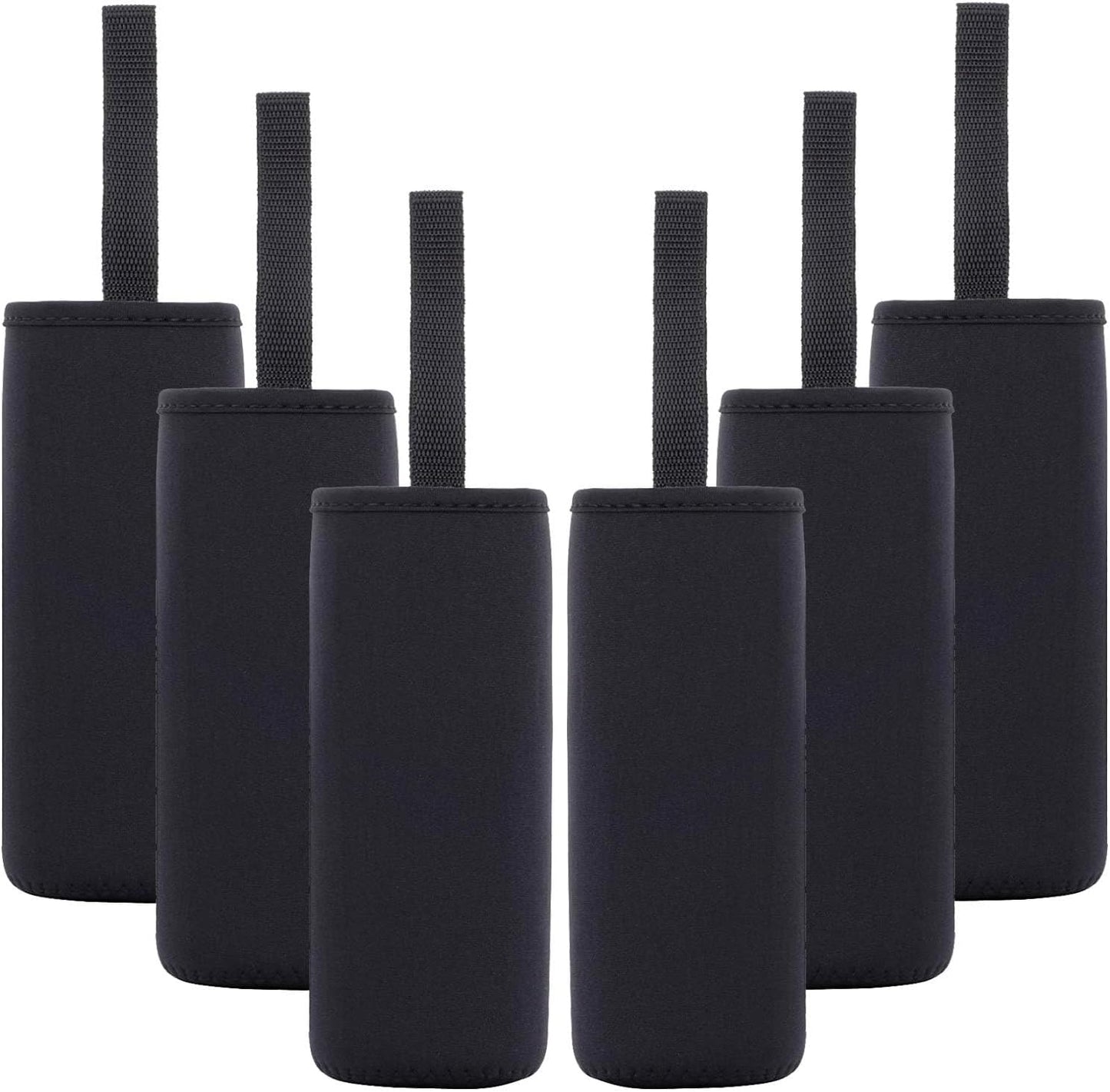 6 Pack Neoprene Water Bottle Sleeves Insulator Cooler Coolies Collapsible Nylon Bottle Sleeve Carrier Holder For 12-19.4 Ounce Bottles Or Cans By STARVAST