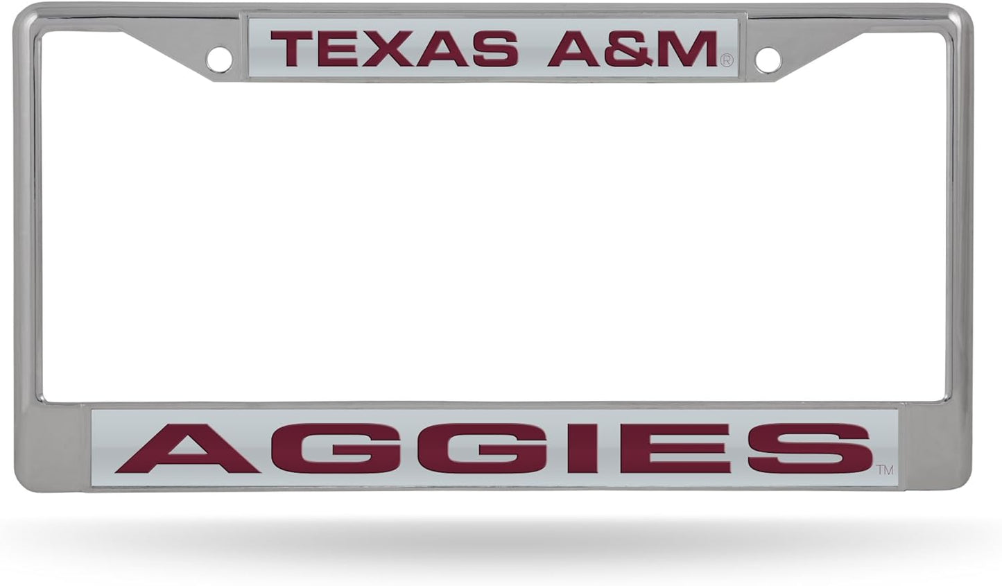 Rico Industries NCAA Unisex-Adult Laser Cut Inlaid Standard Chrome License Plate Frame