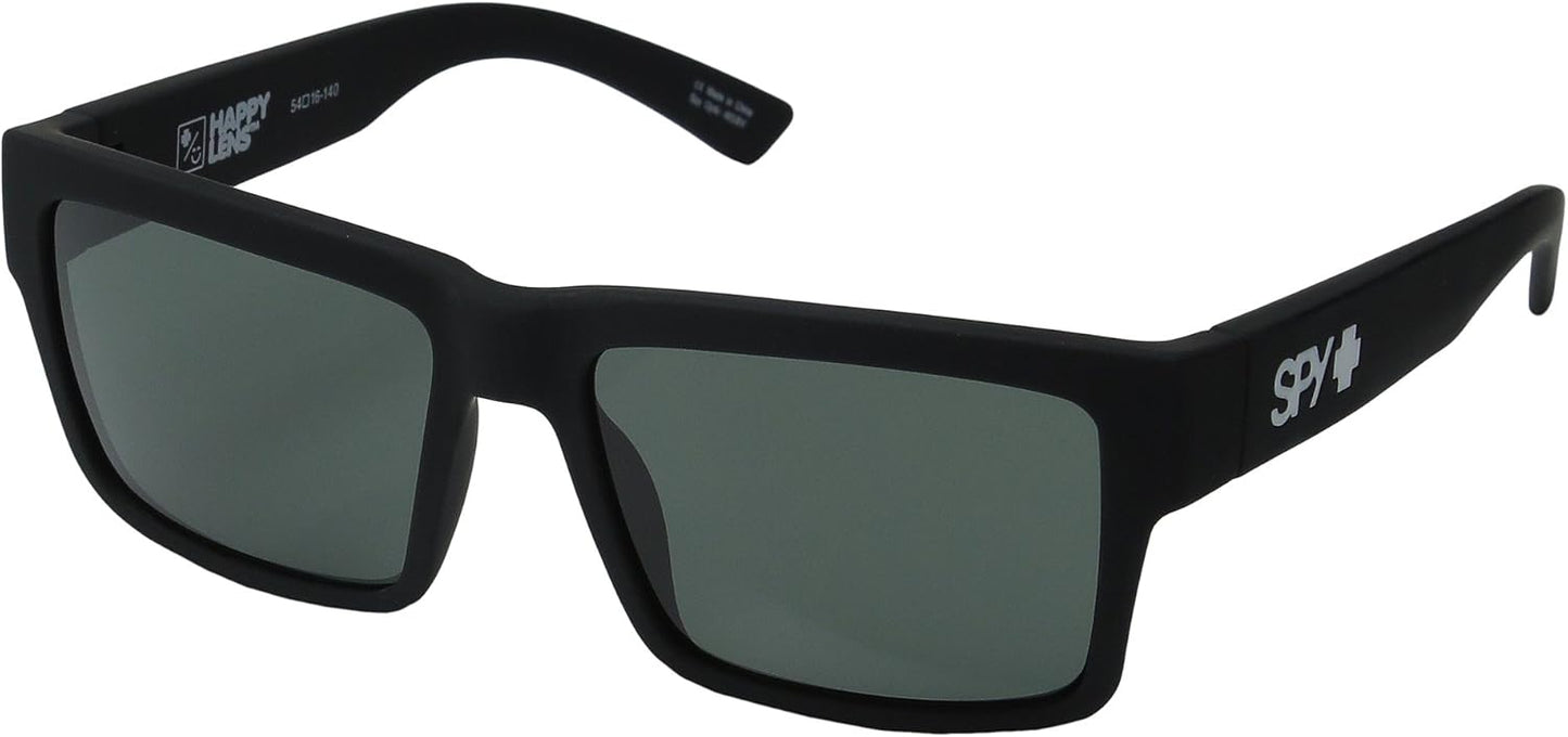 Spy Optic Montana Sunglasses Matte Black w/ Happy Grey Green Lens + Sticker