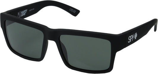 Spy Optic Montana Sunglasses Matte Black w/ Happy Grey Green Lens + Sticker