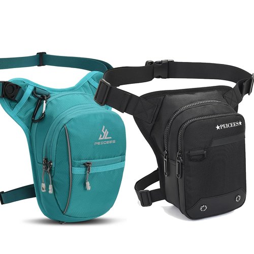 Peicees Drop Leg Bag For Men Thigh Bag With Leg Strap Motorcycle Riding Backpack Women Fanny Pack Hip Pouch For Hiking Cycling Fishing